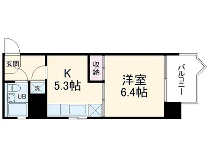 MF10ビル(1DK/4階)の間取り写真