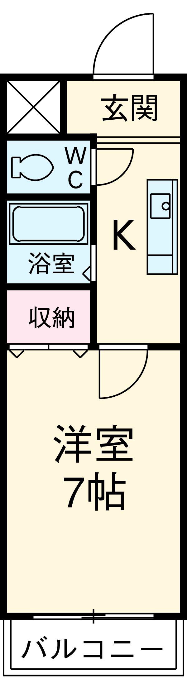 新田町小川マンション(1K/4階)の間取り写真
