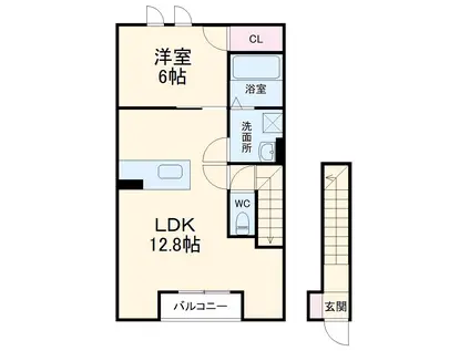 プランドールⅡ(1LDK/2階)の間取り写真