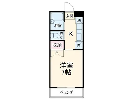 チェリーハイムA(1K/1階)の間取り写真