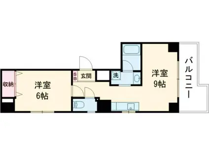 ラ・プチメゾンⅤ(1DK/5階)の間取り写真