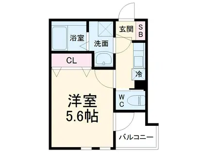 エクレール中央林間Ⅱ(1K/3階)の間取り写真