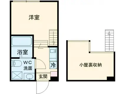 ハーモニーテラス中川4(1K/1階)の間取り写真