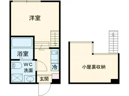 ハーモニーテラス中川4(1K/2階)の間取り写真
