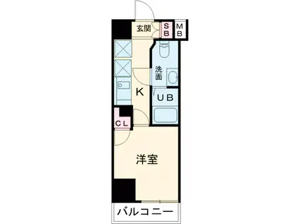 GENOVIAお花茶屋SKYGARDEN(1K/1階)の間取り写真