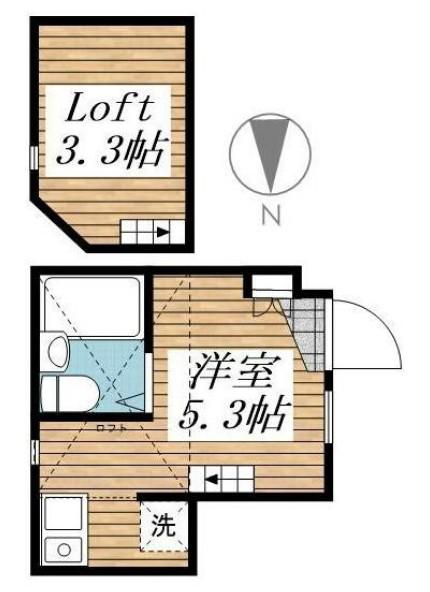 フレール高円寺(ワンルーム/1階)の間取り写真