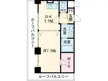 スペーシア高円寺Ⅰ(1K/7階)の間取り写真