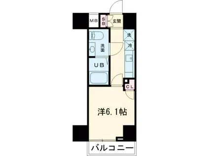 GENOVIAお花茶屋SKYGARDEN(1K/10階)の間取り写真