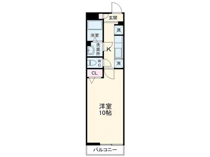 リブリ・氷川(1K/1階)の間取り写真