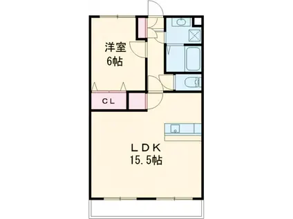 ラ・メール(1LDK/3階)の間取り写真