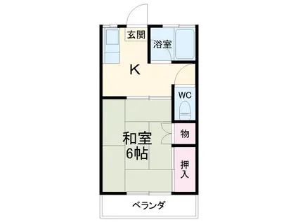 コーポ東山(1K/1階)の間取り写真