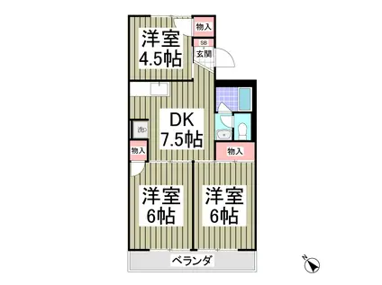 セゾン辻本(3DK/2階)の間取り写真