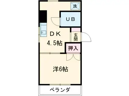 大丸ビル(1DK/4階)の間取り写真