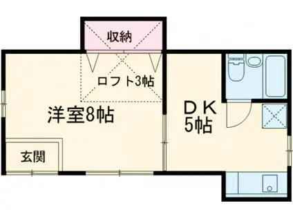 コーポアイ(1DK/2階)の間取り写真