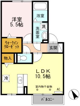 エスペランサ SⅡ(1LDK/2階)の間取り写真