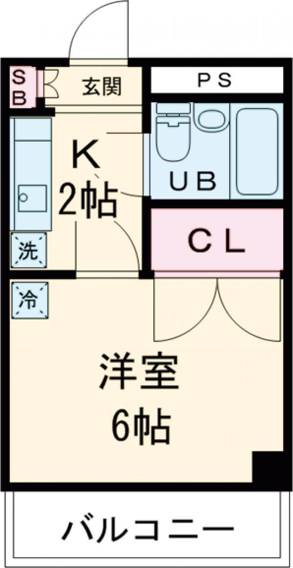 ラフィナート忠生(1K/2階)の間取り写真
