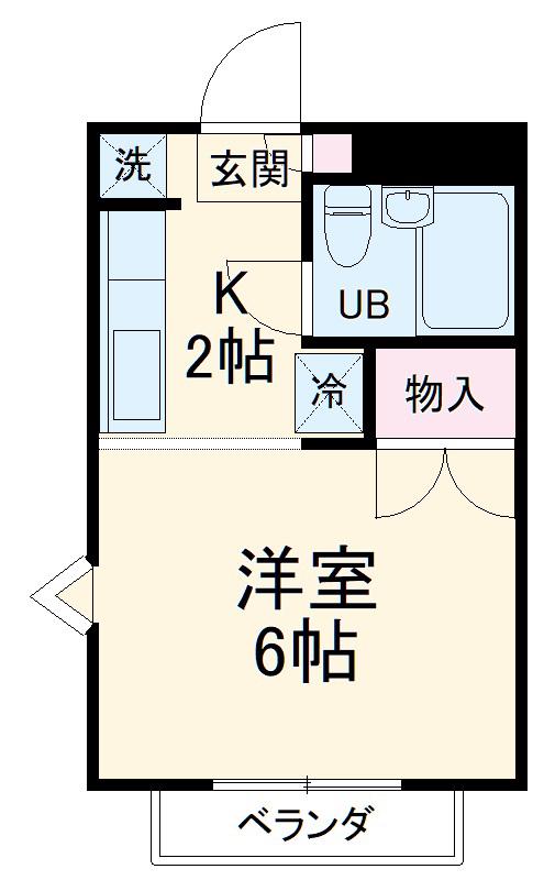 ブルーメゾン(1K/2階)の間取り写真