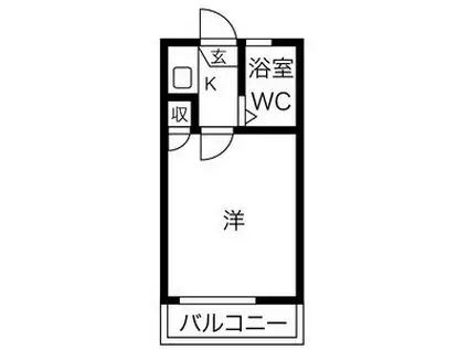 シャイン鳴尾(1K/2階)の間取り写真