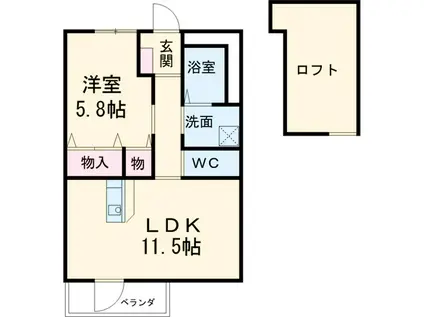 ZIP TOWN(1LDK/3階)の間取り写真