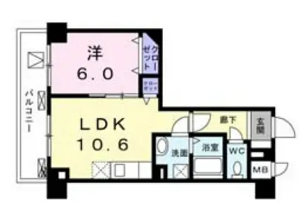 菊水レジデンス綱島1(1LDK/4階)の間取り写真