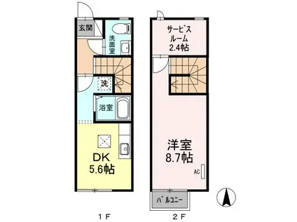 グリーンコート　壱番館(1DK)の間取り写真