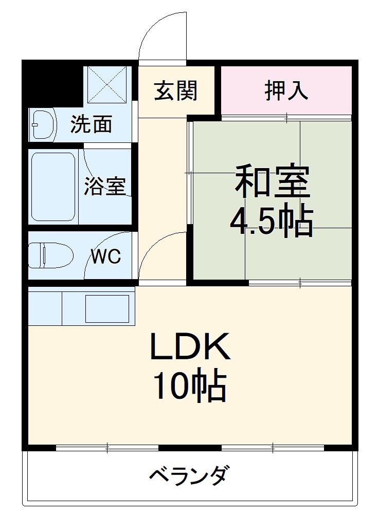 山文万場山ビル(1LDK/3階)の間取り写真