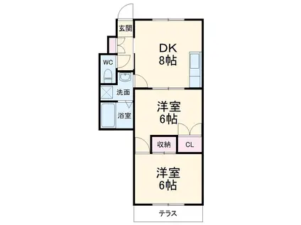 ヤマキマンション(2DK/1階)の間取り写真