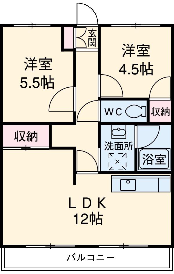 SPOON掛川(2LDK/1階)の間取り写真