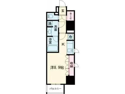 パークハビオ東中野(ワンルーム/4階)の間取り写真