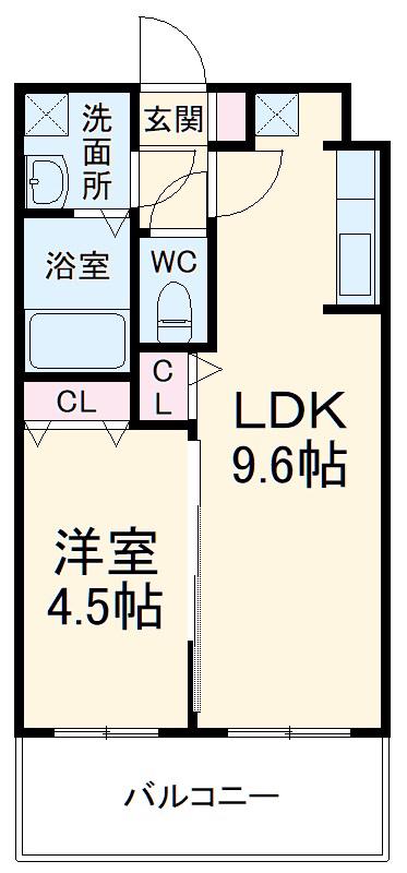 金太郎ヒルズ255(1LDK/6階)の間取り写真
