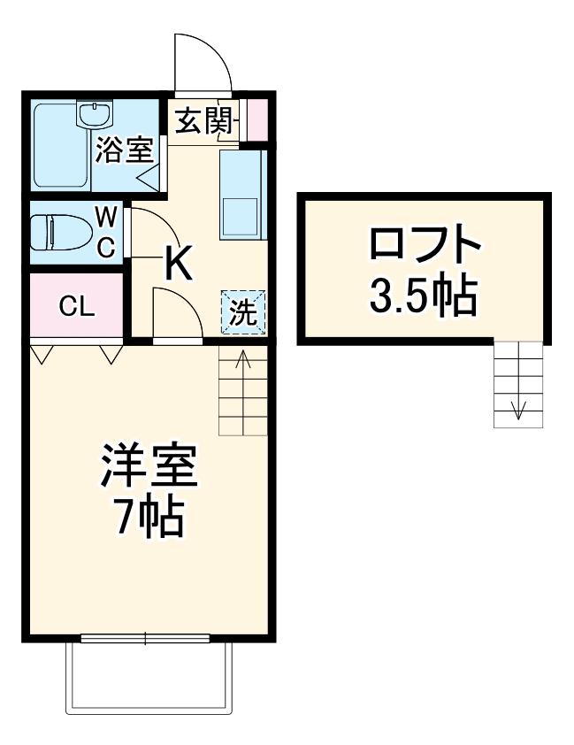 HOUSEWIKI・WIKI(1K/2階)の間取り写真