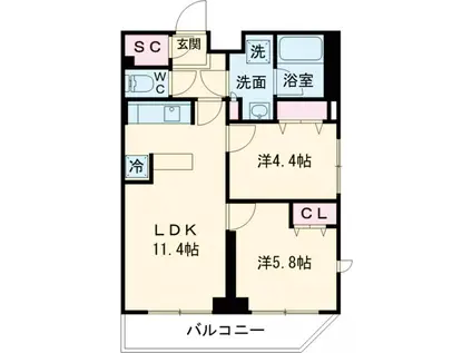 シェル上池台(2LDK/3階)の間取り写真