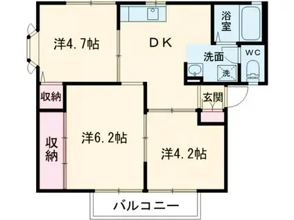 ソレアードN(3DK/1階)の間取り写真