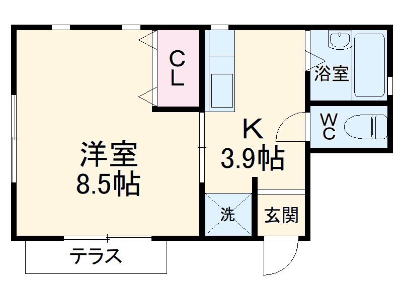 アイビーハウス(1K/2階)の間取り写真