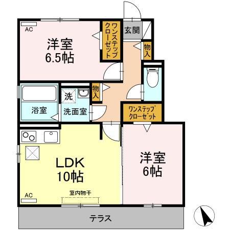 クローバーハウス(2LDK/1階)の間取り写真