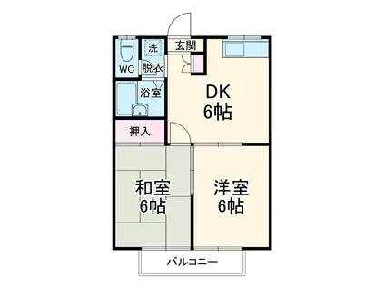 エステートピア88(2DK/1階)の間取り写真