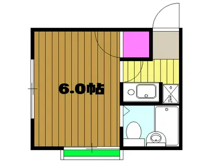 パールコーポ藤(1K/1階)の間取り写真