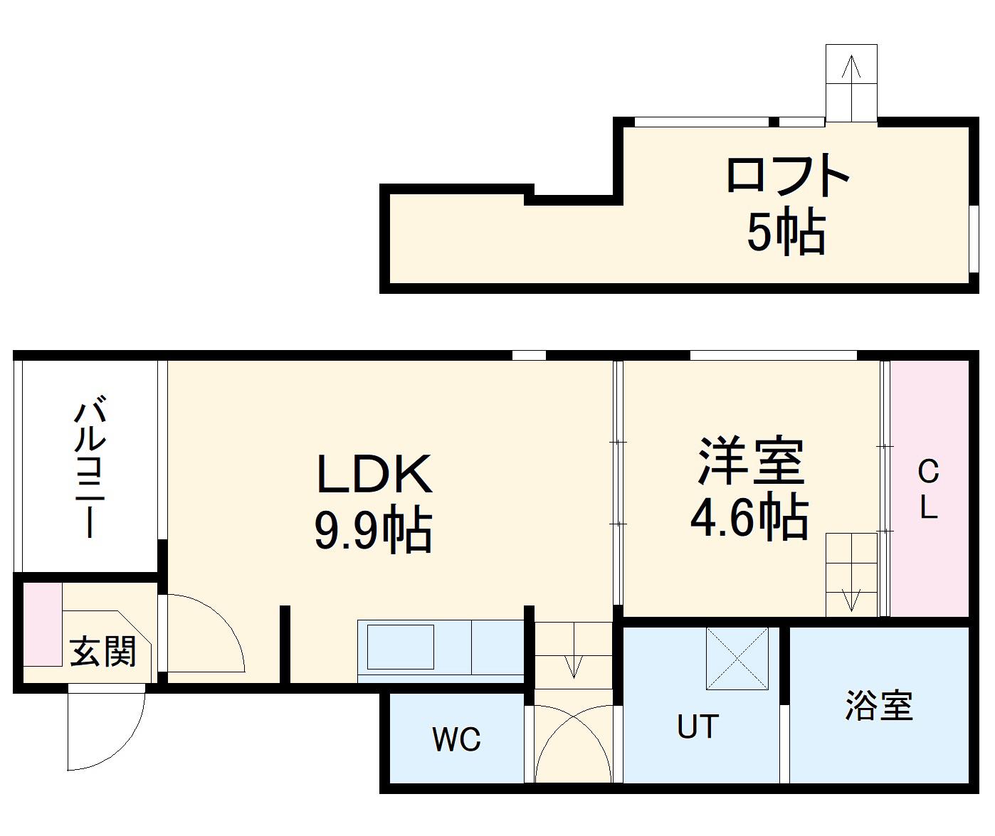 オプティマルコーポⅢ(1LDK/3階)の間取り写真