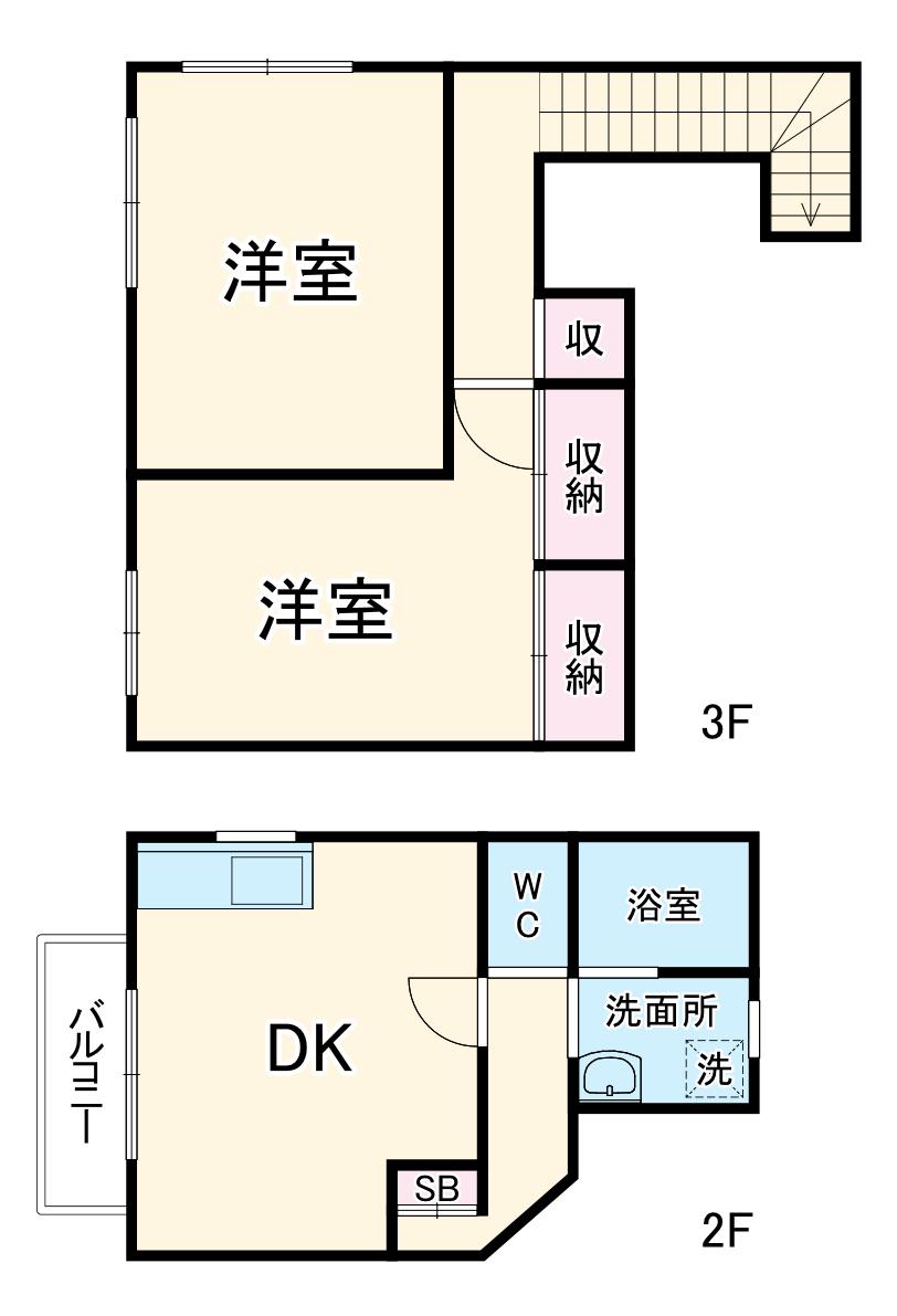 サクラハイツ(2DK)の間取り写真