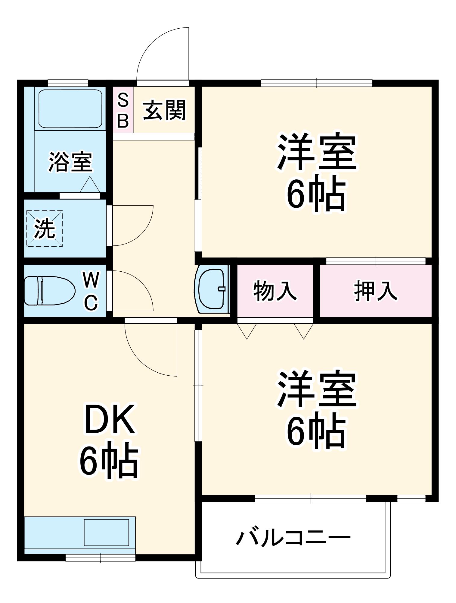 マンションイレブン(2DK/3階)の間取り写真
