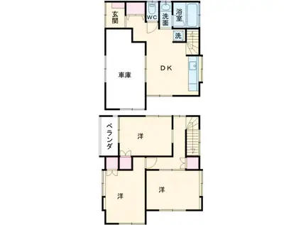 武蔵野線 東所沢駅 徒歩32分 2階建 築54年(3DK)の間取り写真