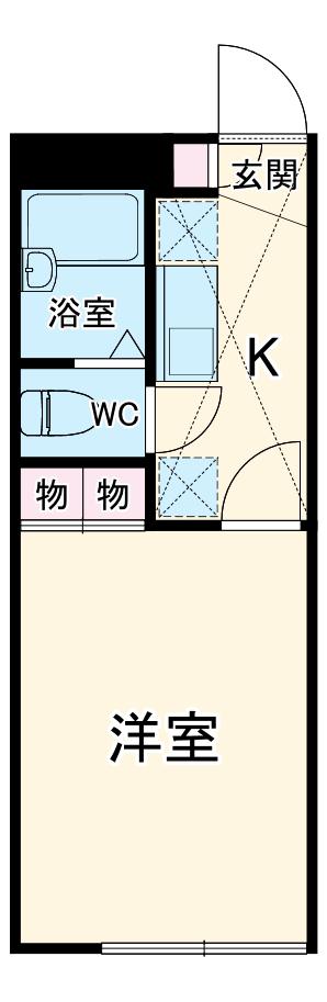 レオパレスグリーンライト(1K/2階)の間取り写真