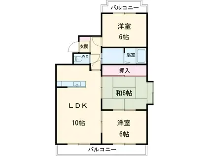 メゾンS&K(3LDK/3階)の間取り写真