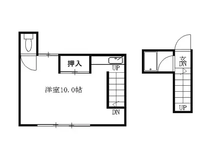 鴨江アパート(ワンルーム/2階)の間取り写真