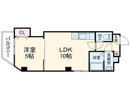 カイテキースⅢ(1LDK/2階)の間取り写真
