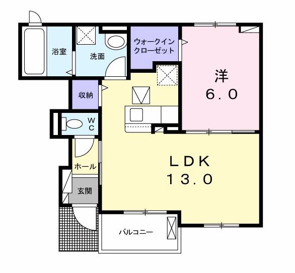 ニューグレースⅣ(1LDK/1階)の間取り写真