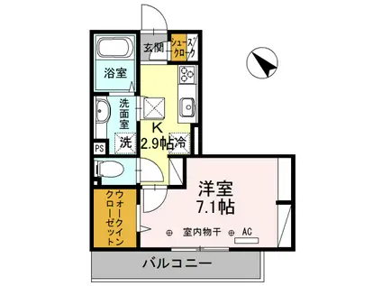 D-ROOMBUSINESS花垣(1K/1階)の間取り写真