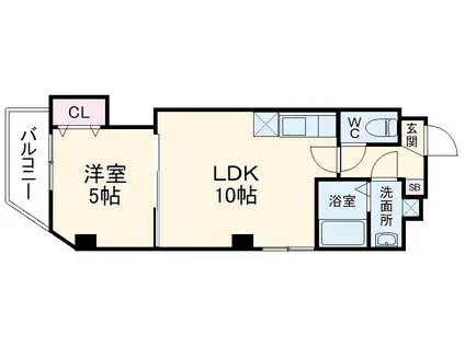 カイテキースⅢ(1LDK/6階)の間取り写真