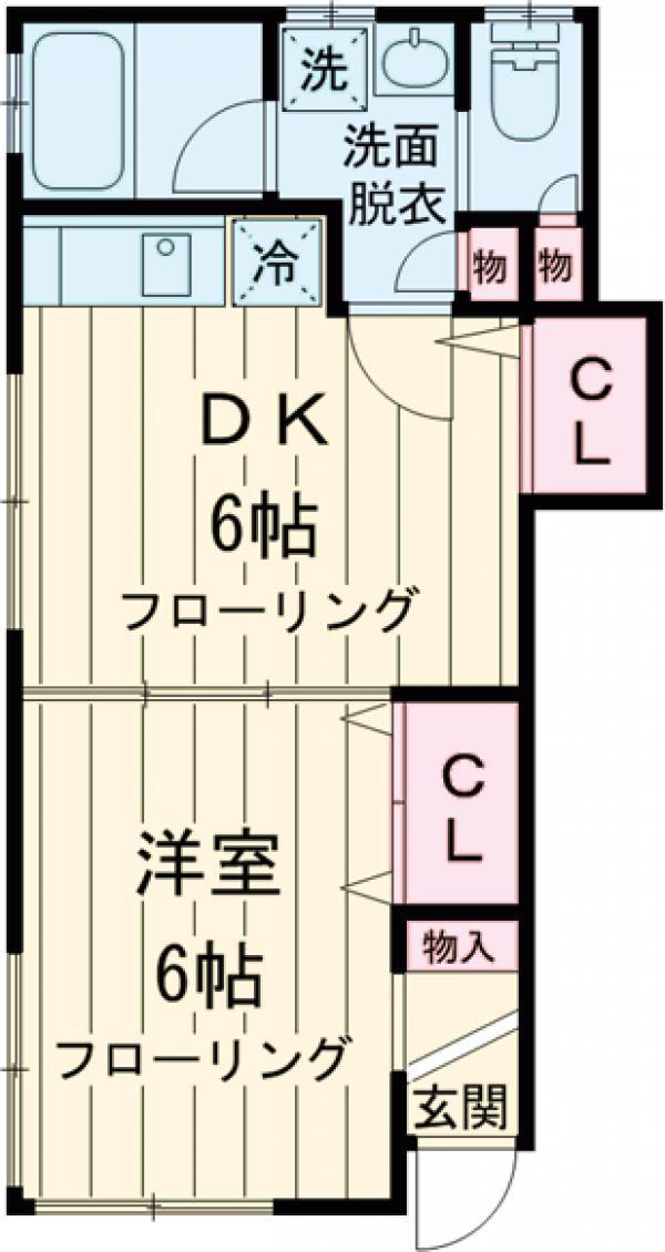 スタウト大久保(1DK/1階)の間取り写真