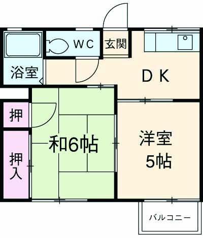 ヴィーナス(2K/1階)の間取り写真